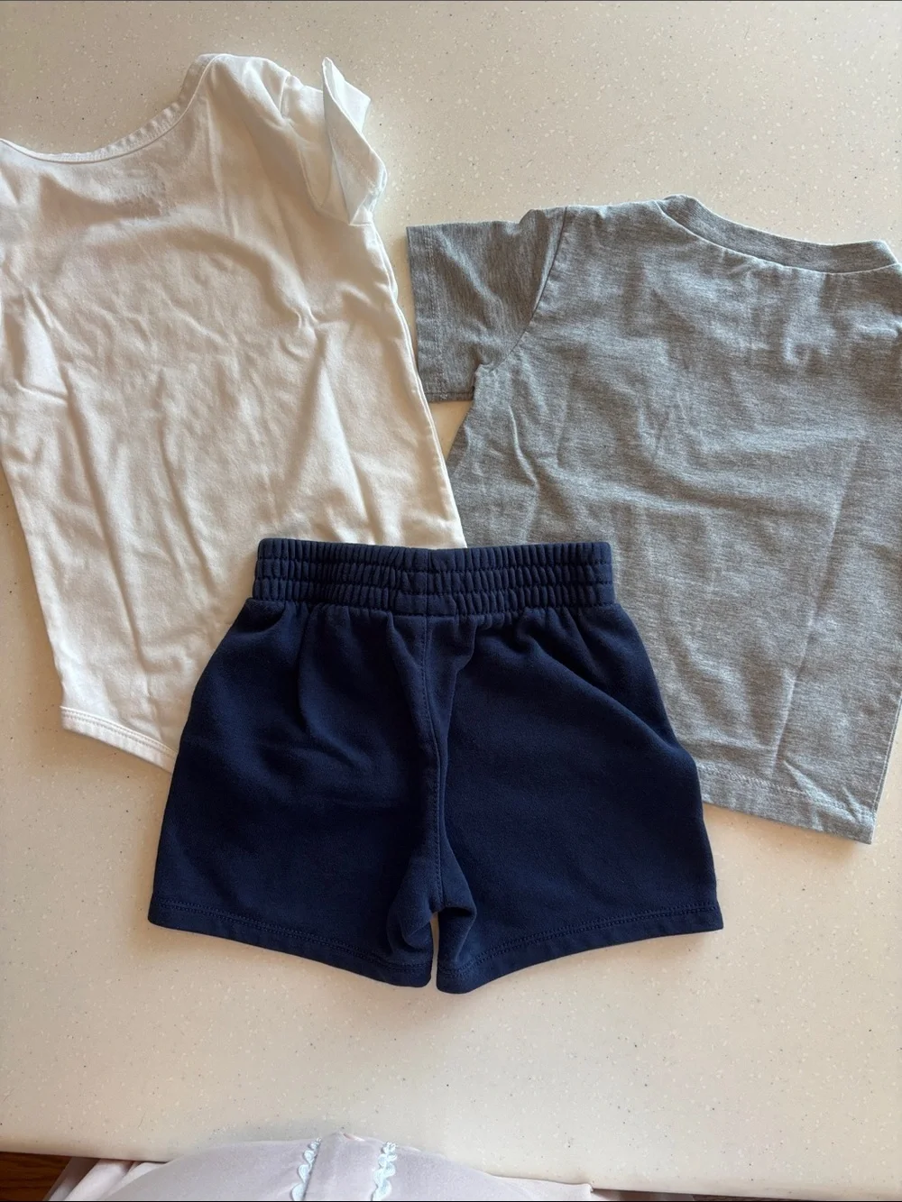 Nike Kids Short Sleeve Tee, Onsie & Shorts - White, Gray & Navy